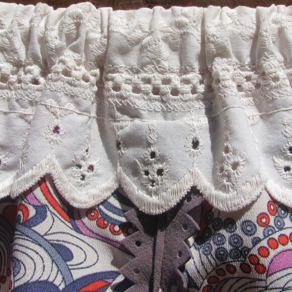 New Handcrafted Retro Boho Mini Skirt XS Festival Hippie Cottagecore Upcycled - Picture 4 of 4